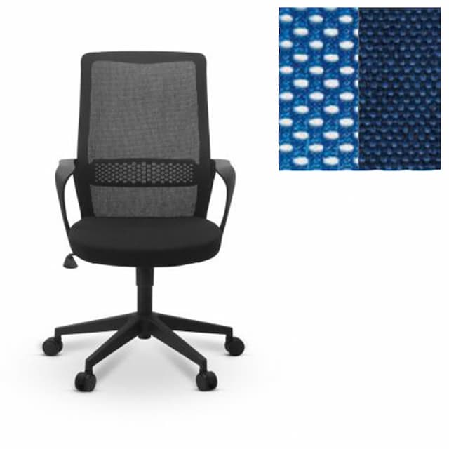 Офисное кресло для персонала Юнитекс Space сетка/ткань Bahama синяя/синяя