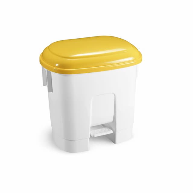 Ведро для мусора с педалью TTS DERBY, 30 л., с крышкой (желтый)