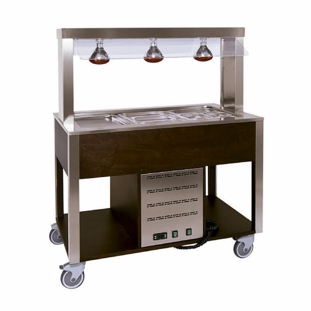 Стол Шведский тепловой (защитное стекло статичное, лампы) MetalCarrelli 6910.3L-W (венге)